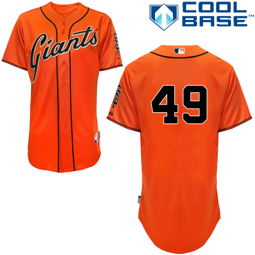 Javier Lopez #49 MLB Jersey-San Francisco Giants Men's Authentic Orange Baseball Jersey